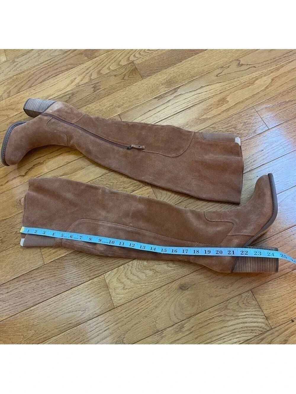 Kelsi Dagger Brooklyn Logan over-the-knee boot in brown chestnut suede Sz 6.5